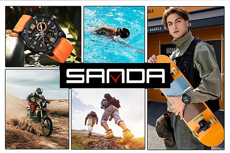 SANDA 3372 Dual Display Men's Watch Chronograph Alarm Clock Sport Multi functional Waterproof LED Electronic Watches 2025 - $26.99 –P19