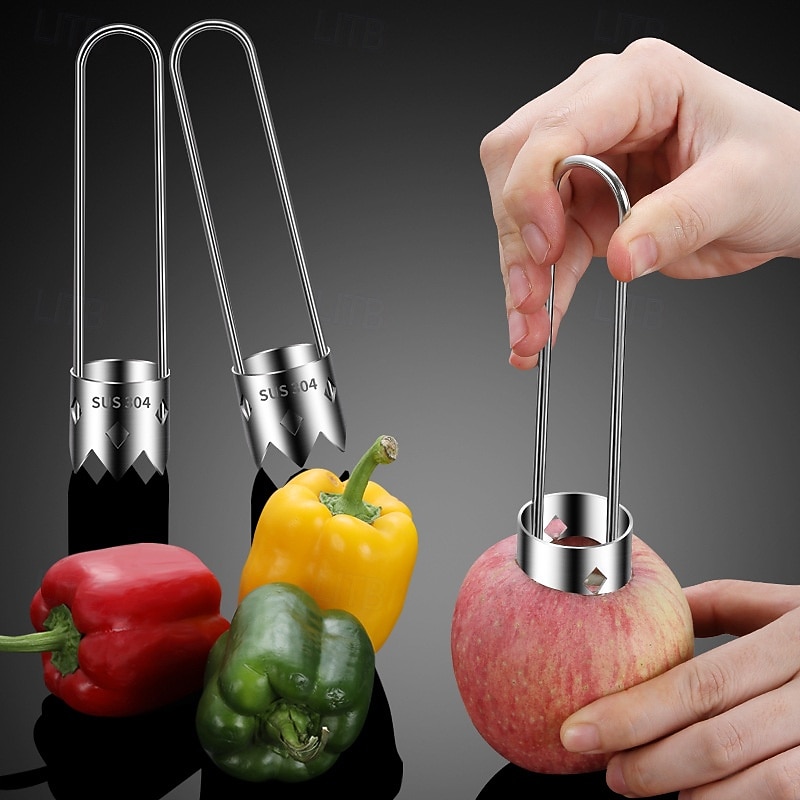 Fruit and Vegetable Corer Tool, Stainless Steel Fruite, Apple Core Remover with Ergonomic Handle, Red Bell Pepper Corer Tool for Vegetables Fruit Kitchen Gadget 2025 - $11.99 –P3