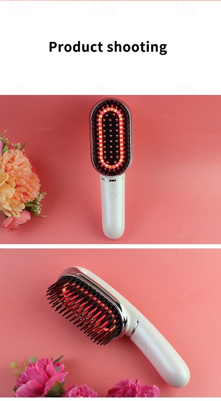 Escova massageadora capilar com luz LED azul e vermelha, pente para massagem no couro cabeludo, microcorrente EMS, pente para cabelo com íons negativos de 2025 por $88.99 –P1
