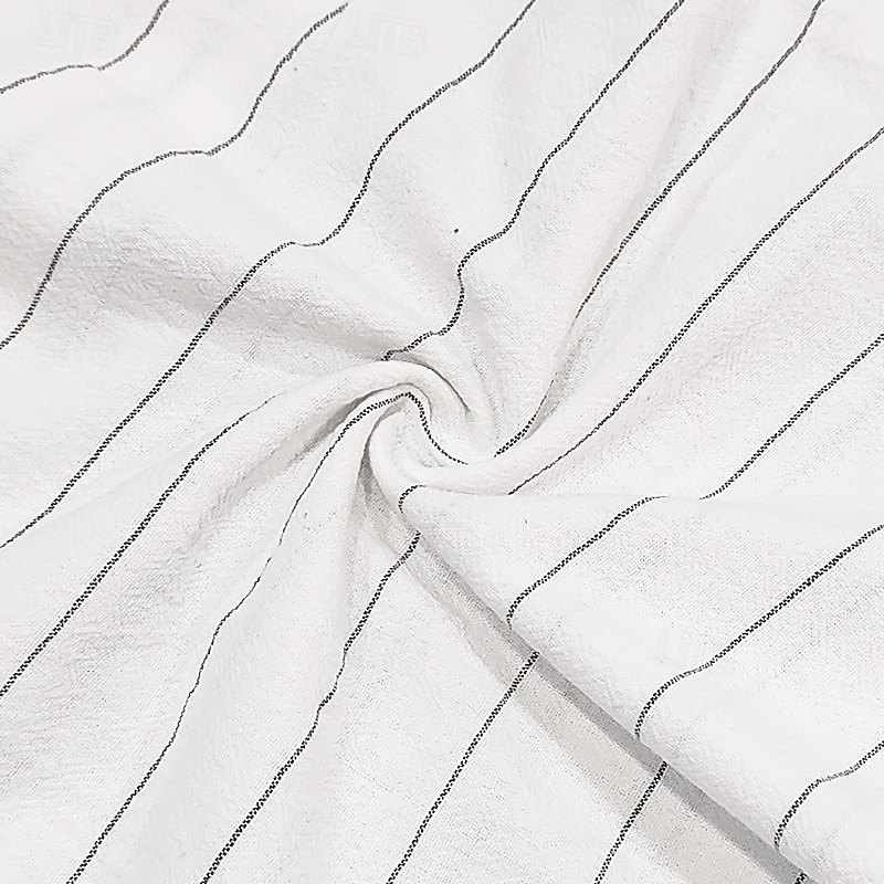 Per uomo Camicia Camicia di lino Camicia casual Camicia con Bottoni Camicia di cotone A righe Vacanza Streetwear Nero Bianco Blu marino Cachi Manica Corta Collo ripiegato Estate Abbigliamento del 2025 a $21.99 –P9