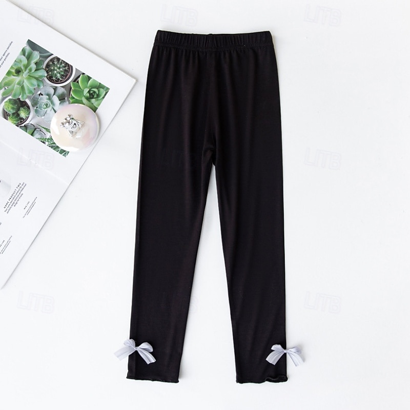 Kids Girls' Leggings Solid Color Daily Outdoor 4-12 Years Fall Black White Pink 2025 - $8.49 –P6