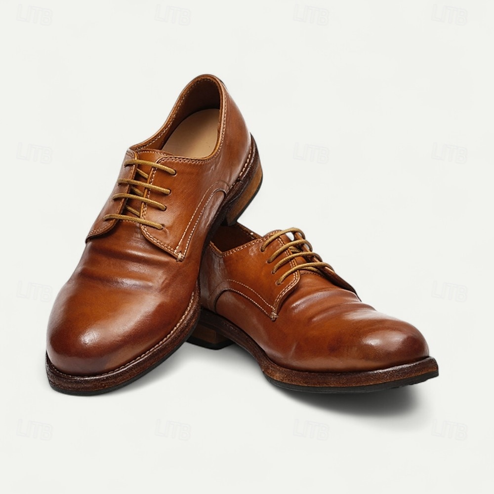 Herren Elegante Schuhe Spaziergang Leder Italienisches Vollnarbenleder Bequem Rutschfest Schnürung Schwarz Braun Kaffee 2025 - $229.99 –P11