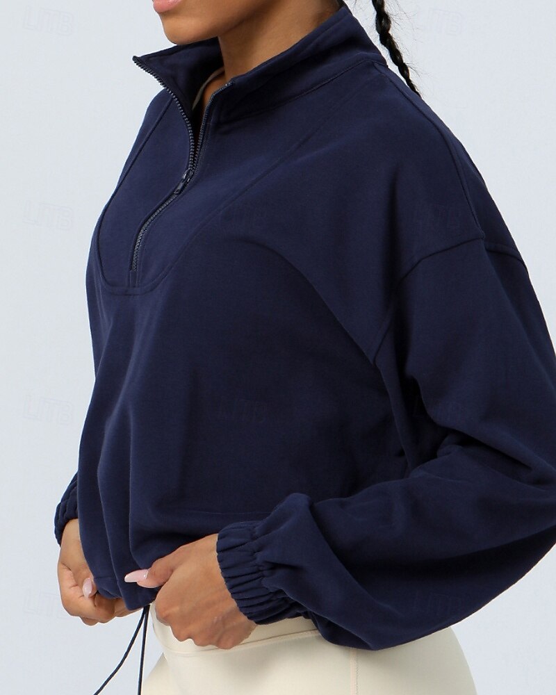 Mujer Sudadera tipo jersey Chaqueta para senderismo Chaqueta deportiva Al aire libre Elástico Trajes de senderismo Ropa de senderismo Otoño Sudadera Algodón Tenis Golf Corriendo Color sólido Violeta 2025 - $38.99 –P16