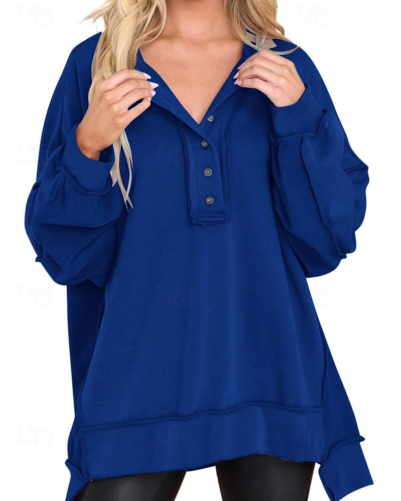 Damen Bluse Einfach Modern Lässig Langarm Rundhalsausschnitt Normale Oberteile Täglich Ferien Ausgehen Knöpfe Schwarz Weiß Rosa Wein Blau Herbst 2025 - $25.99 –P6