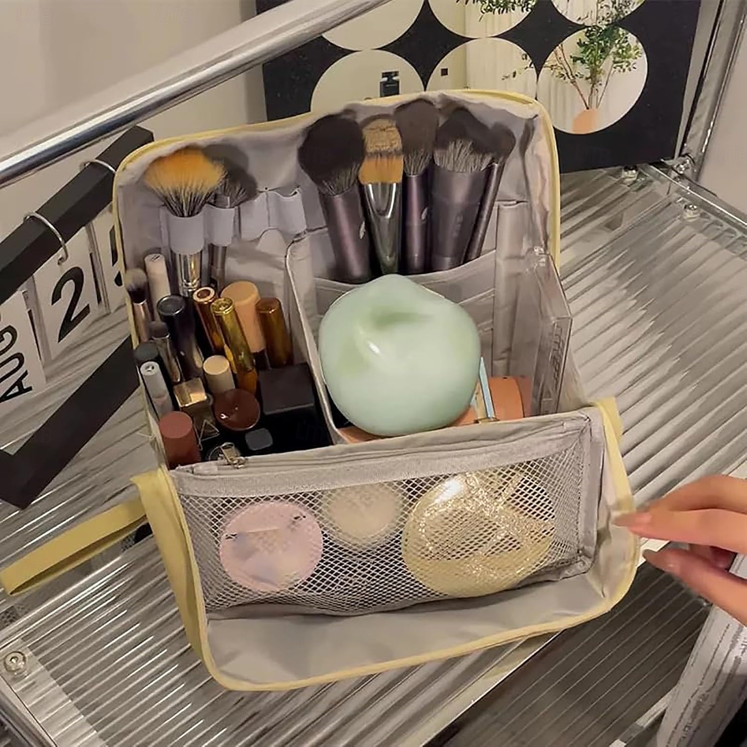 Standing Makeup Bag, Waterproof Large Capacity Toiletry Bag with Compartments, Portable Travel Cosmetic Organizer, Multi-Purpose Pencil & Makeup Storage Case 2026 - $15.99 –P13