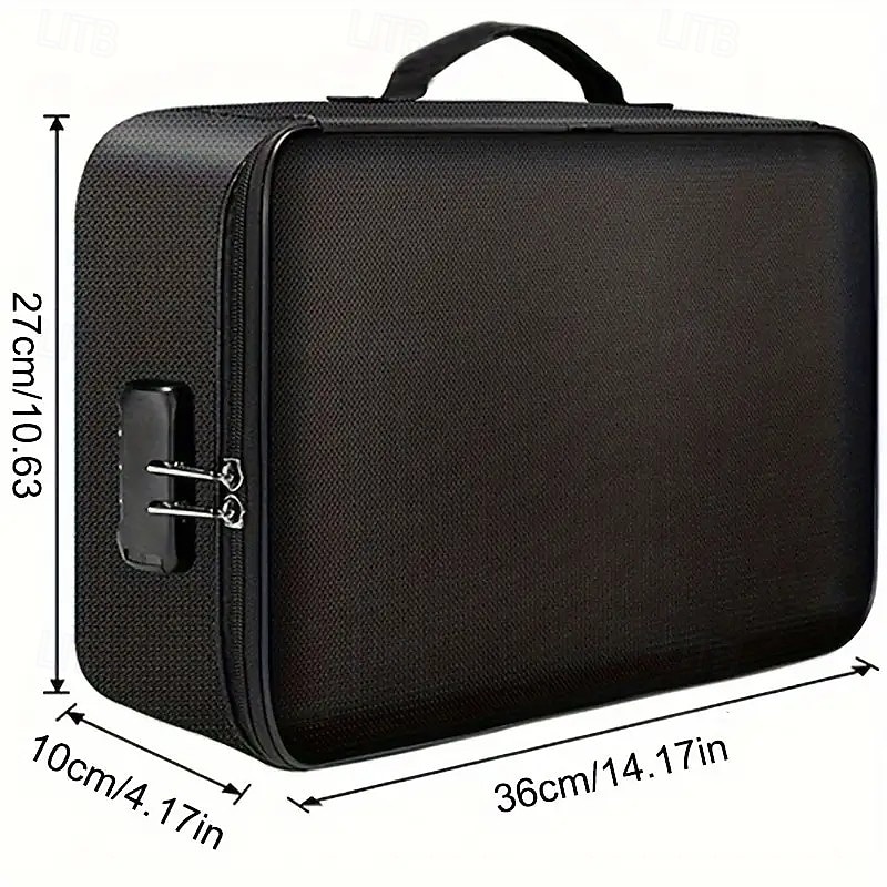 Scatola portadocumenti e portacertificati portatile per laptop, 1 pezzo di borsa portaoggetti dal design unico con lucchetto a combinazione, organizer per file di grande capacità a 3 strati, leggero, del 2025 a $17.99 –P7