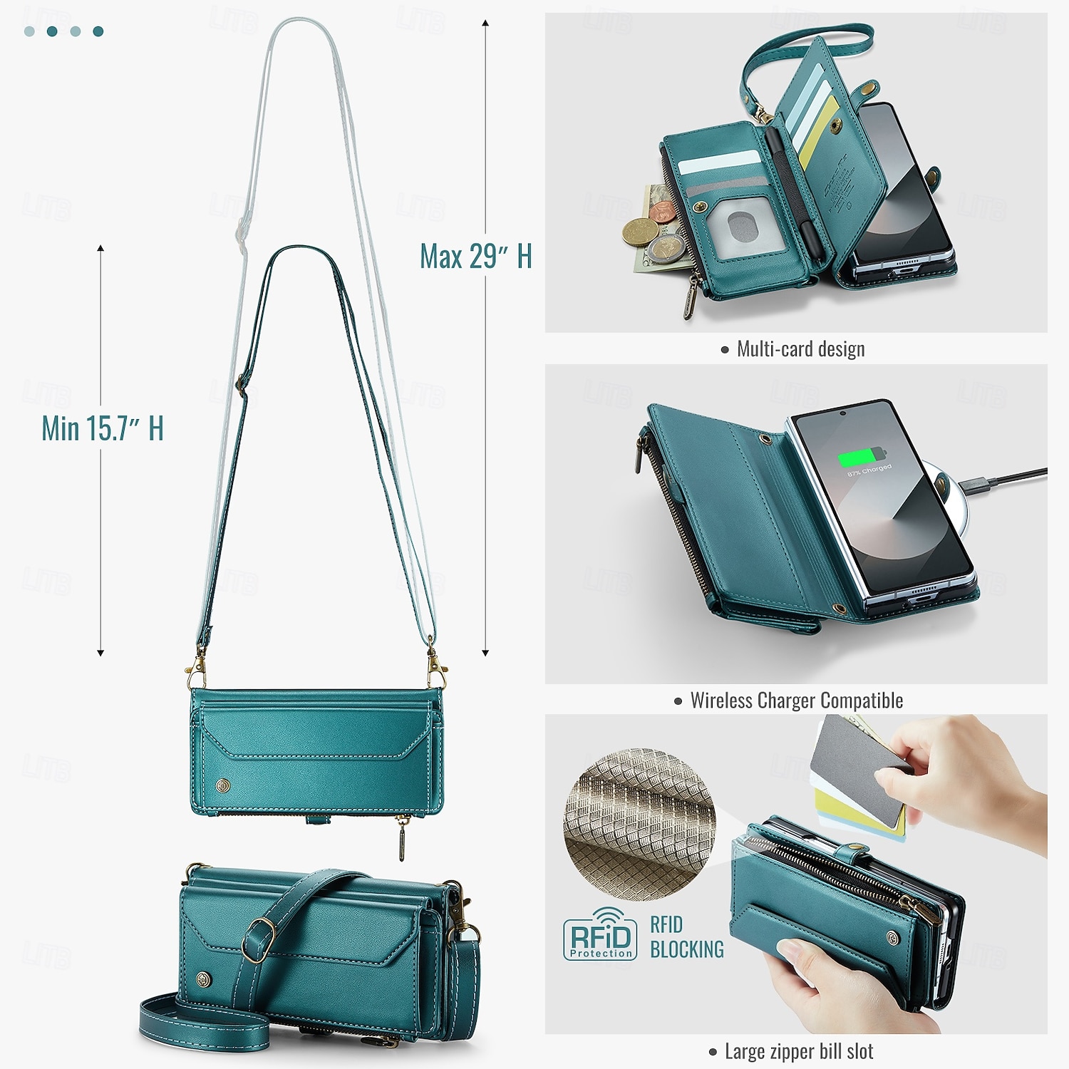 telefone Capinha Para Samsung Galaxy Z Fold Capa para Cartão Wallet com cordão com pulseira Pata de Apoio TPU Couro PU de 2025 por $24.99 –P5