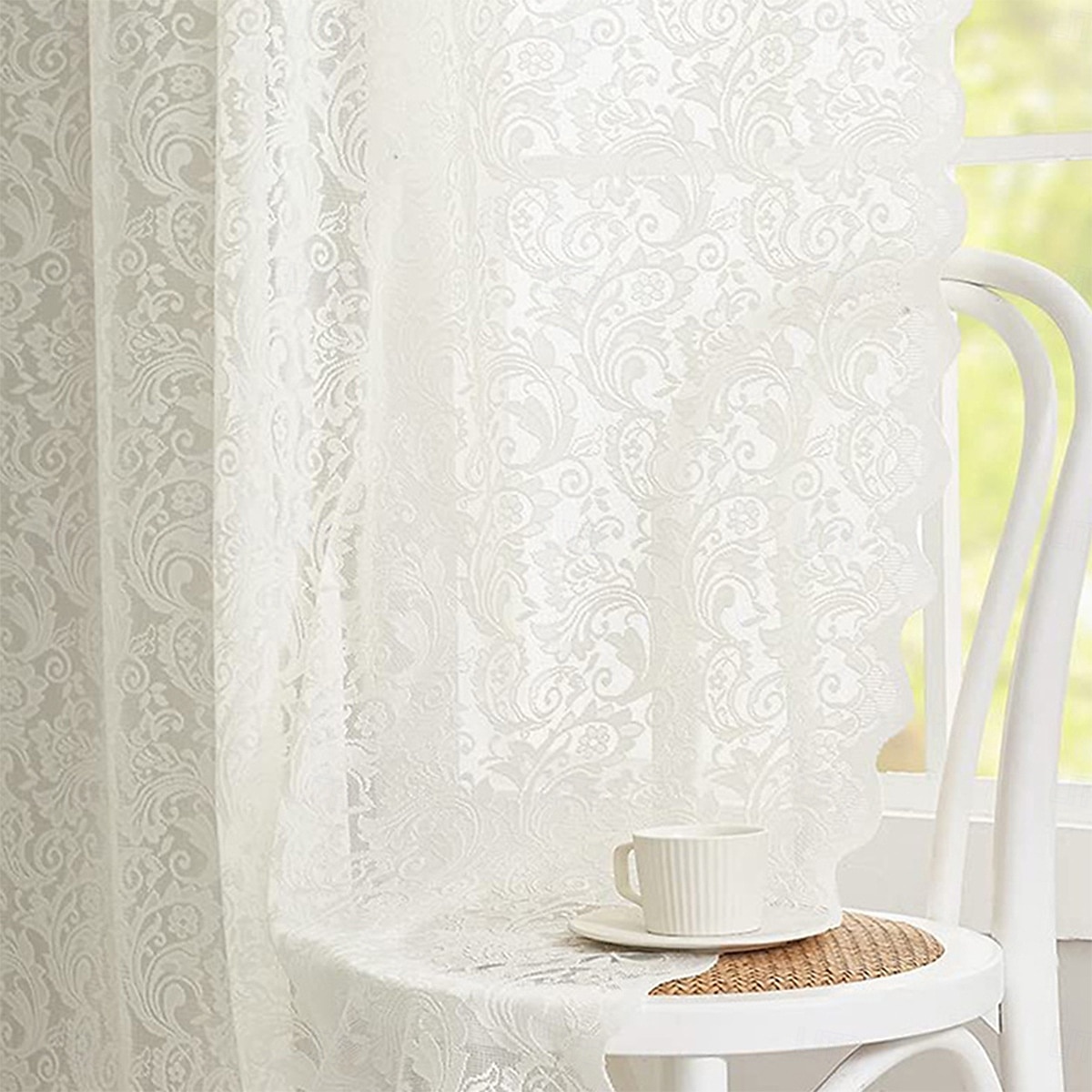 Curtain Drapes French Vintage Lace Sheer Curtains - Decorative Privacy Drapes for Living Room & Bedroom, Room Divider 2026 - $9.49 –P15
