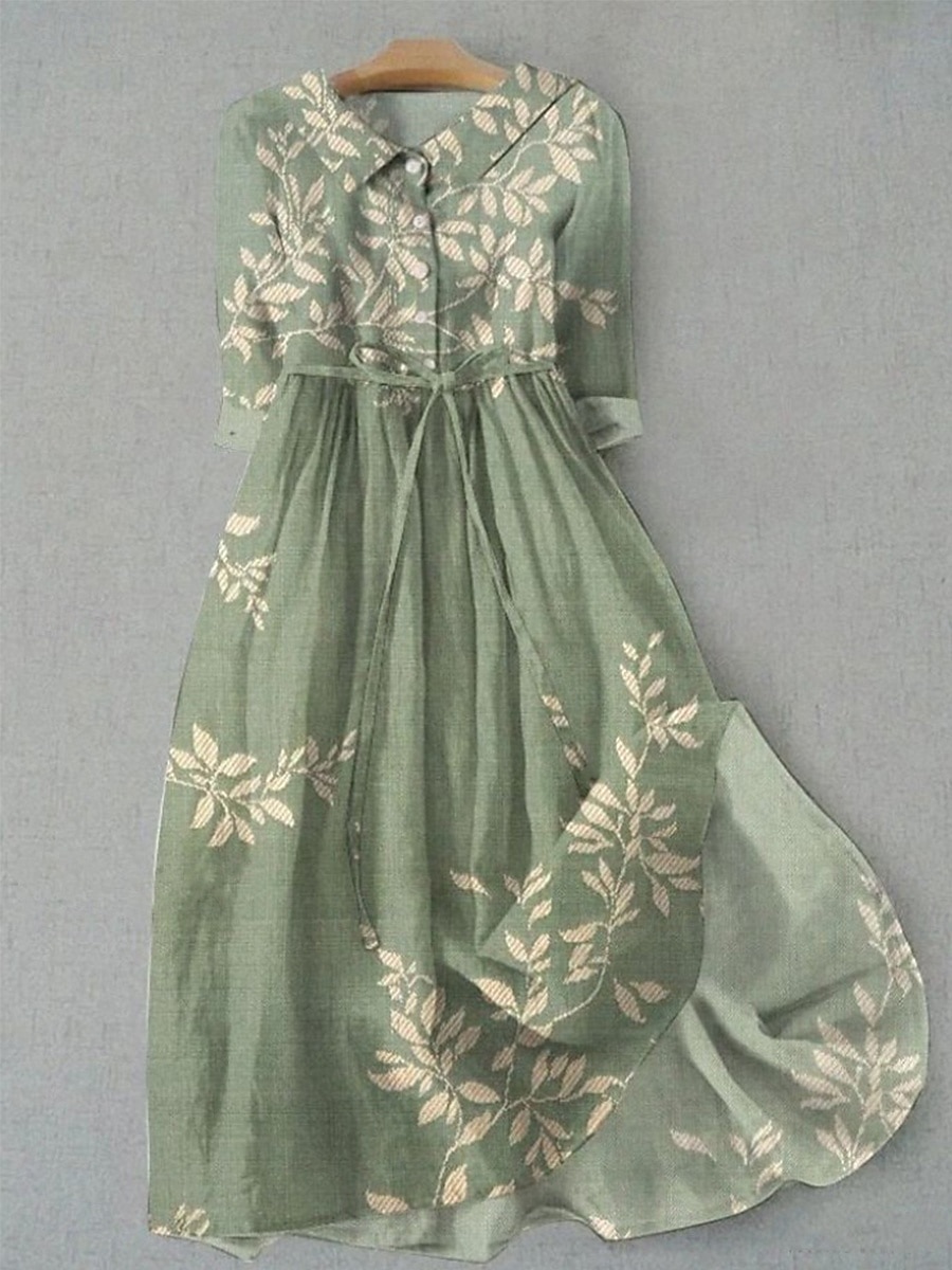 Dames Halflange jurk Hemdjurk Vakantie Casual Boho Dagelijks Feestdagen Teaparty Normale pasvorm Bloemig Grafisch Halve mouw Revers Blozend Roze Paars Oranje Groen Zomer Lente 2025 - $37.99 –P1