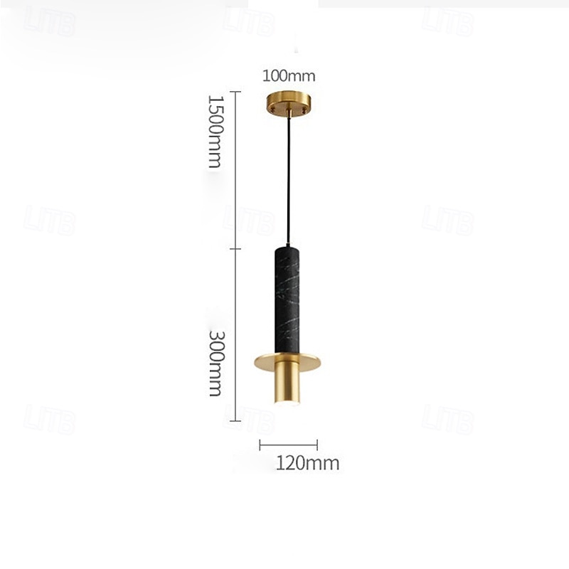 modern led-pendellampa nordisk lång rörhängande lampa marmorkrona minimalistisk kreativ taklampa konstdekor belysningsarmatur för matsal köksö 2026 - $205.99 –P6