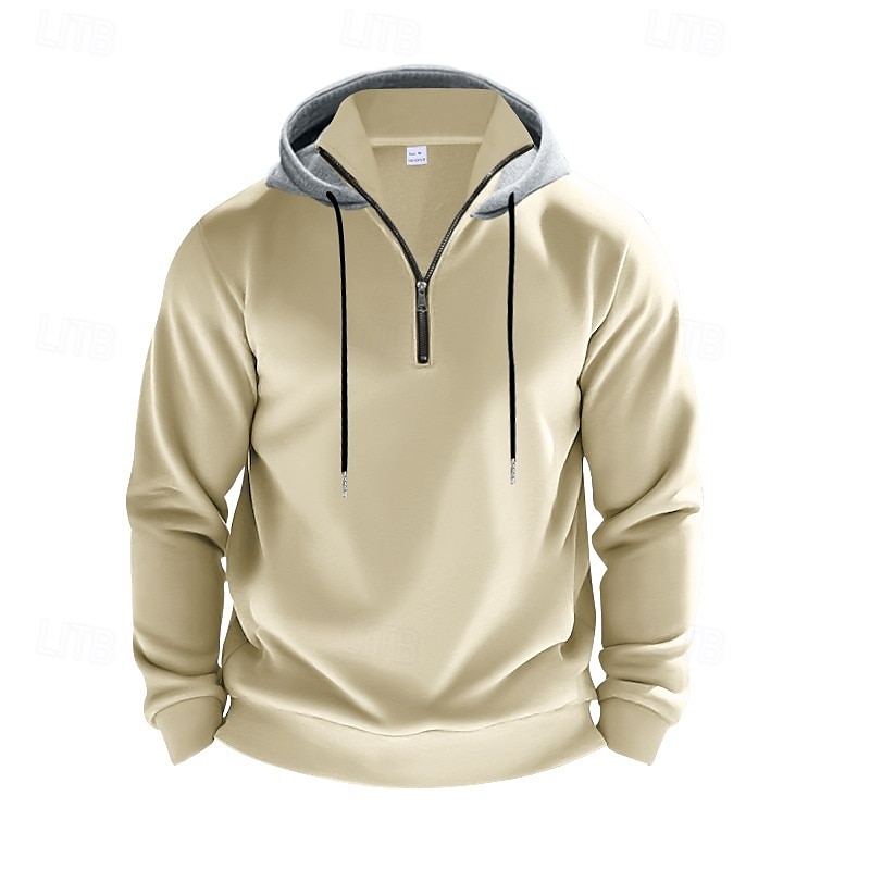 Per uomo Felpa con cappuccio Felpa con cappuccio in pile Aalbicocca Rosso bordeaux Nero Bianco Rosso Con Cappuccio Blocco di colori Con zip Blocco di colore Zip a un quarto Sport & Outdoor Quotidiano del 2025 a $27.99 –P8