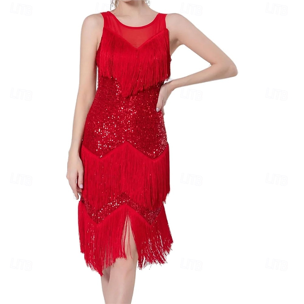 latinskoamerický taneční set, společenský sál, ženy, tanec, soutěž, šaty, třásně, latinskoamerický taneční kostým, tango, salsa, šumivé 2025 - $64.99 –P7