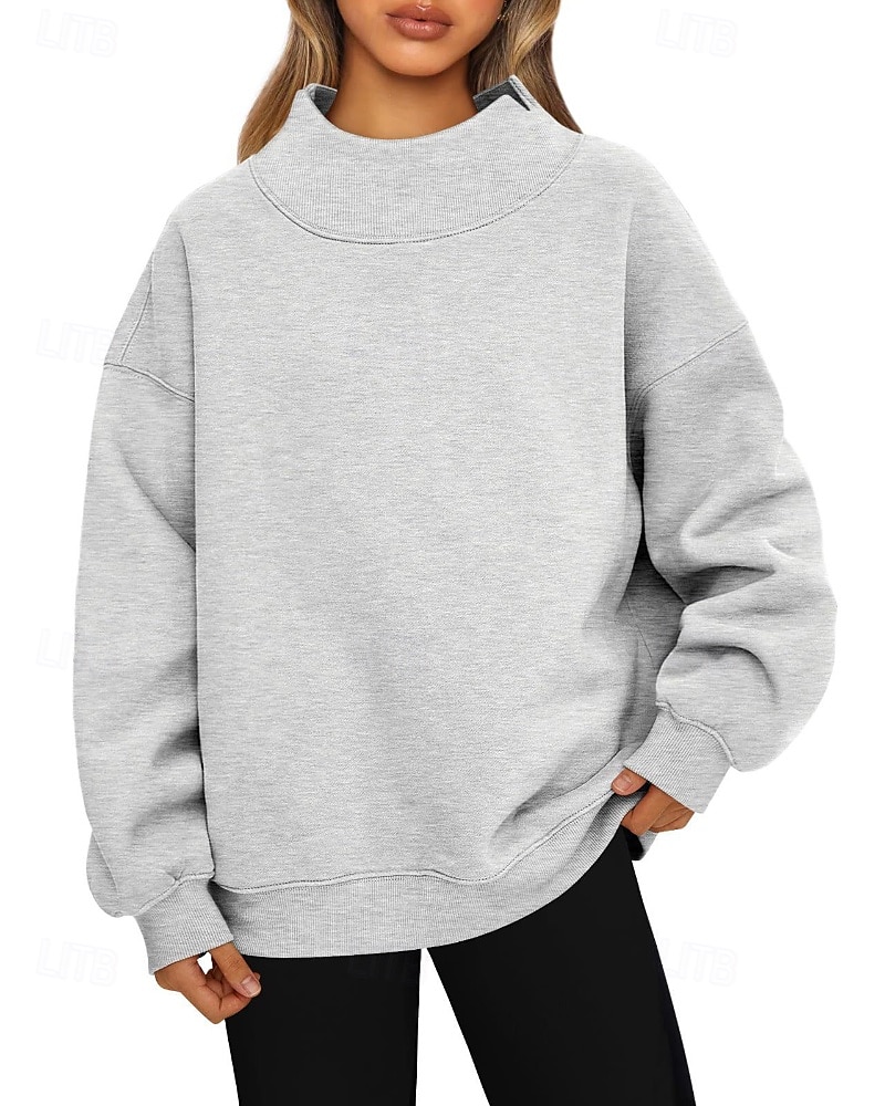 Női Blúz Sima Modern Hosszú ujj Körgallér Normál felsők Szabadság Alkalmi Fekete Fehér Arcpír rózsaszín Világosbarna Barna Ősz Tél 2025 - €23.99 –P10