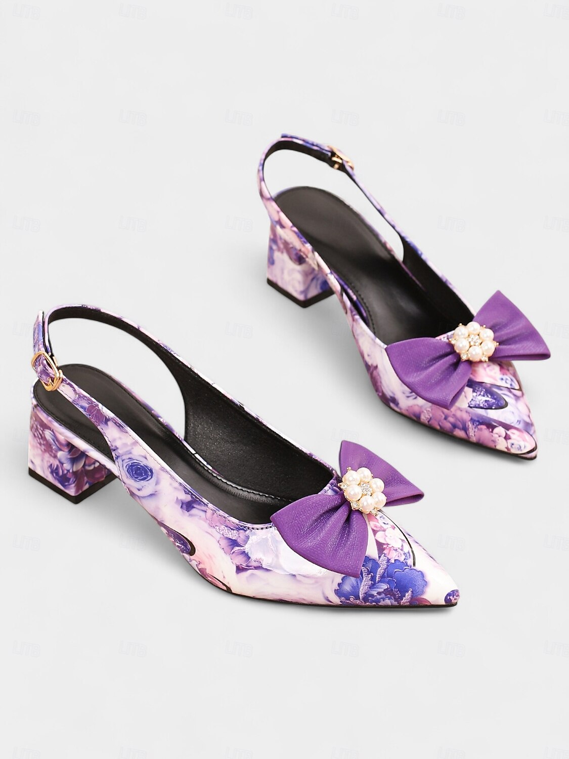 Escarpins à bride arrière fleuris pour femmes avec nœud en perles – talons carrés à bout pointu colorés pour le thé de l'après-midi, les mariages dans le jardin et les tenues d'inspiration vintage des années 1950 de 2025 ? $42.99 –P3