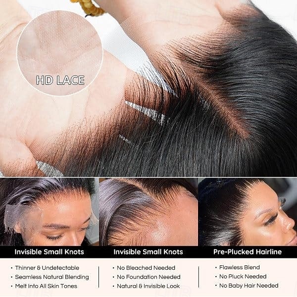 Peruca de cabelo humano remy brasileiro com renda suíça hd real, 5x5, fechamento hd, perucas de cabelo humano ultrafinas com renda frontal hd, com nós descoloridos e pré-arrancados para mulheres de 2026 por $236.19 –P1
