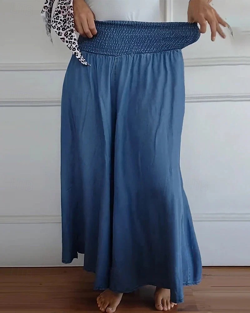 Per donna Gamba larga Pantaloni Eleganti Streetwear Casual Lunghezza intera Naturale Semplice Tasca Elastico in vita Comodo All'aperto Confortevole All'aperto Abbigliamento quotidiano Nero grigio Blu del 2025 a $16.99 –P4