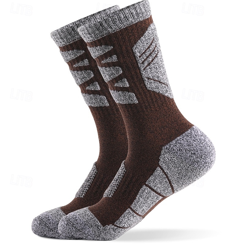 1 Pair Men's Hiking Socks Running Socks Sports Socks Breathable Anti Blister Sweat-Wicking cushioned Winter Outdoor quarter crew Patchwork Cotton Dark Grey Army Green Blue for Running 2026 - $8.99 –P8