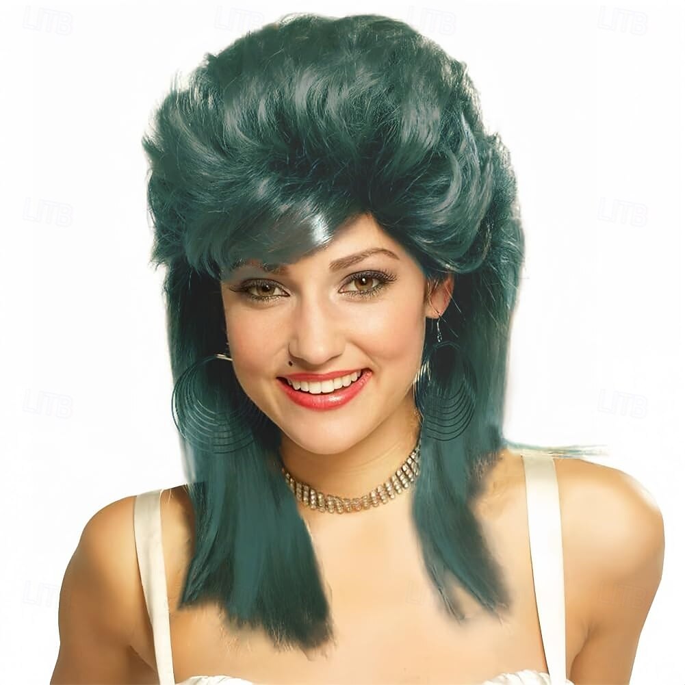 Parrucche Mullet per Donne Ricce Morbide Resistenti al Calore Capelli Lunghezza Spalla Parrucca Cosplay da Rocker degli Anni '80 Parrucche di Halloween del 2025 a $25.99 –P1