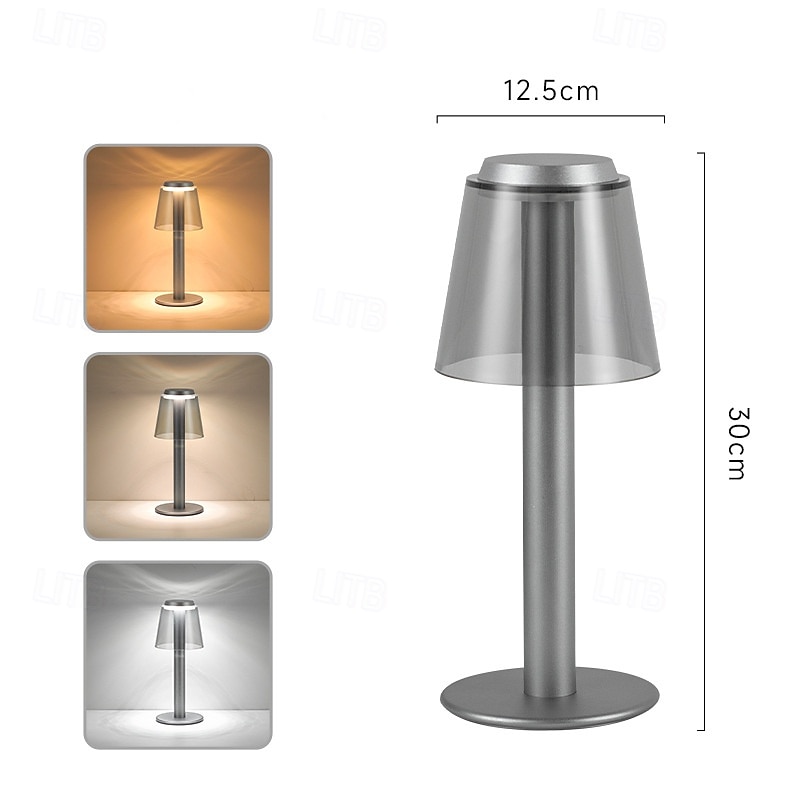Lampe de table sans fil en métal avec capteur tactile, lampe de bureau à LED, lampe à intensité variable en continu à 3 couleurs, veilleuse pour chambre d'enfant, bureau et café de 2025 ? $448.09 –P4