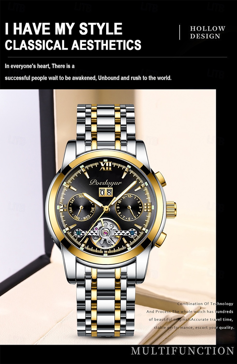 Бизнес Часы Мужские Автоматические Механические Турбийон Часы Роскошные Модные Спортивные Часы Из Нержавеющей Стали 2026 - $47.99 –P3