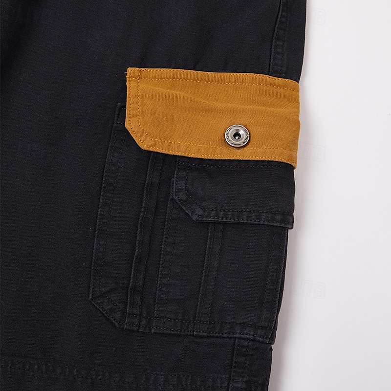 Herren Cargo-Shorts Shorts Bermudashorts Freizeitshorts Wander-Shorts Mehrere Taschen Gerader Schnitt Farbblock Einfach Feuchtigkeitsableitend tragbar Knielang Outdoor Lässig Täglich Mode Streetwear 2025 - $29.99 –P7