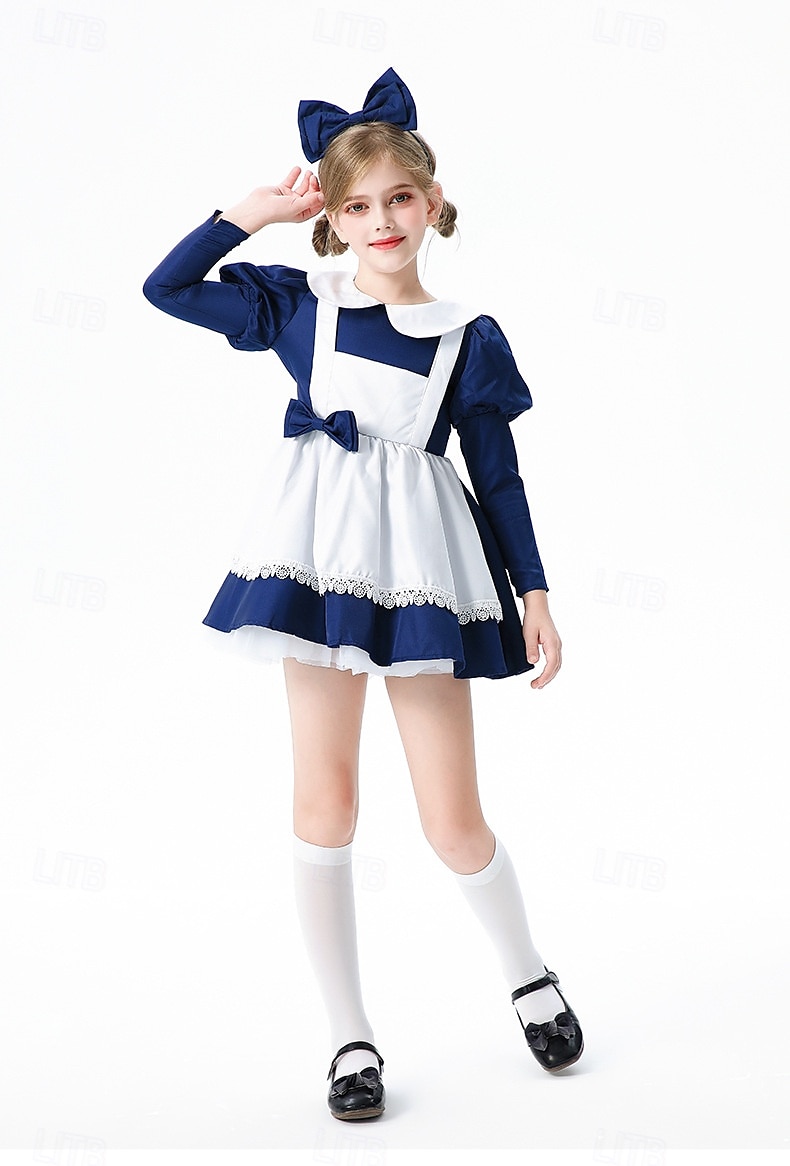 Alice au pays des merveilles Conte de Fées Alice Robe Costume Personnages de contes de fées Douce Lolita Cosplay de Film for Fille Enfant Halloween Carnaval Journée mondiale du livre Performance de 2025 ? $39.99 –P8