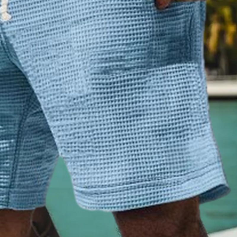 Homens Calções Waffle Shorts de moletom Calção Bermudas Shorts de praia Com Cordão Cintura elástica Tecido Conforto Esportes Comprimento do joelho Ao ar livre Diário Férias Estilo Clássico Branco Rosa de 2025 por $18.99 –P3