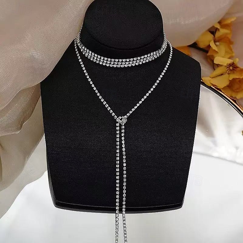 colier cromat unisex elegant lux romantic clasic colier pentru aniversare nuntă invitat sărbătoare 2025 - $23.99 –P1