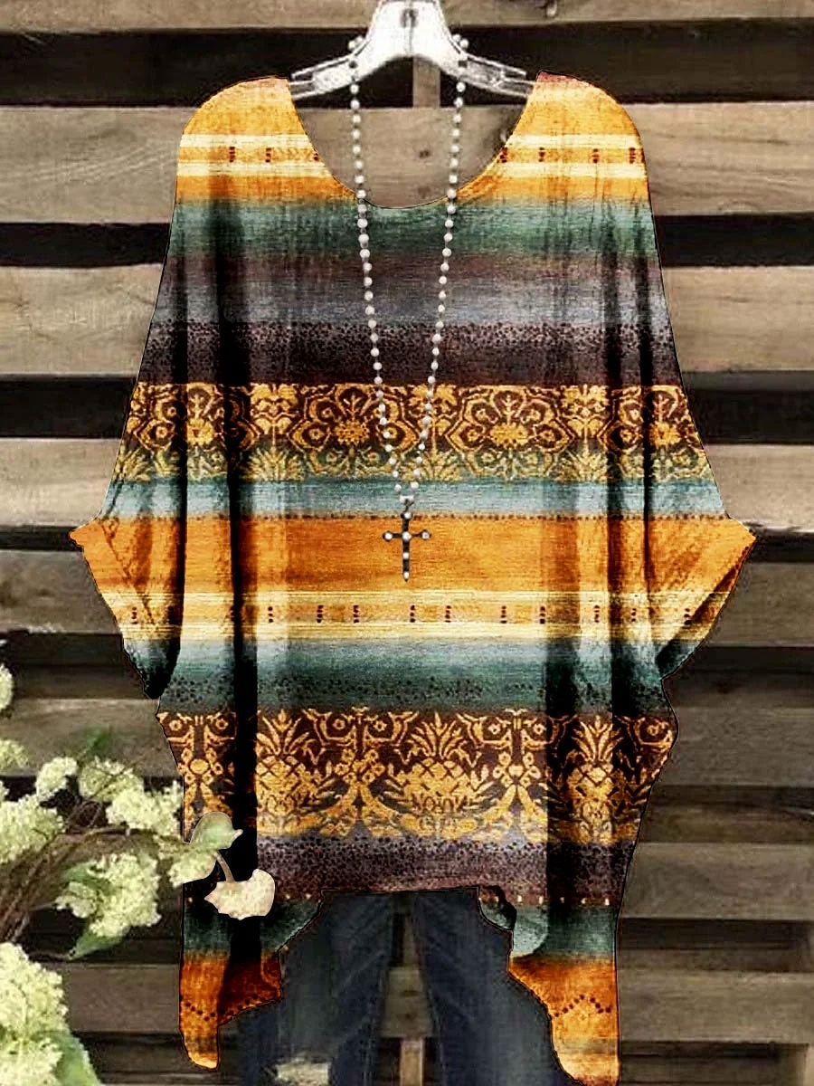 Damen Boho-Hemd Blumen Grafik Geometrisch Elegant Bohemien Aktiv Kurzarm Fledermaus Ärmel Rundhalsausschnitt Normale Oberteile Täglich Ferien Strandbekleidung Druck Weiß Gelb Rote Blau Purpur Sommer 2025 - $22.99 –P4