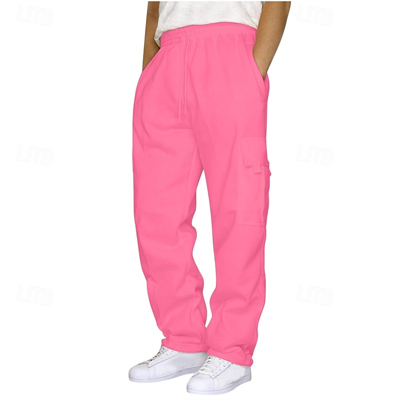 Men's Athletic Pants Sweatpants Trousers Pocket Drawstring Elastic Waist Plain Comfort Sports Outdoor Daily Fashion Casual Light Khaki Black Micro-elastic 2025 - zł69.99 –P10