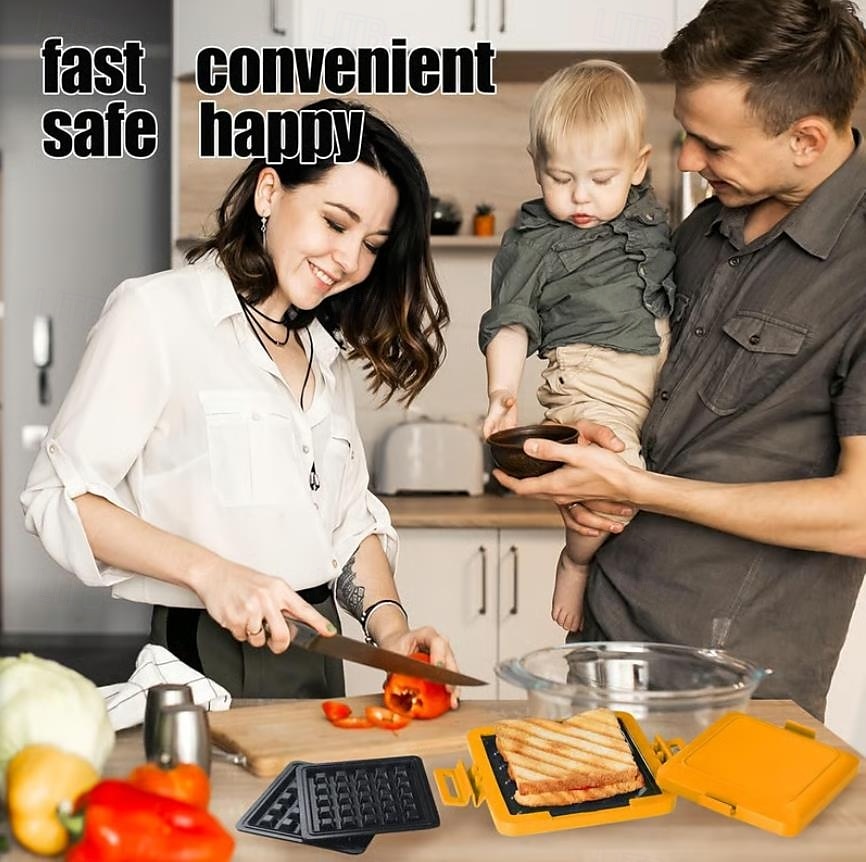 mikroaaltouunin paahtoleipägrilli, tarttumaton mikroaaltouunin voileipägrilli nopeaan aamiaiseen, helppokäyttöinen leivänpaahdin värilaatikolla, kannettava keittiöväline 2025 - $37.99 –P5