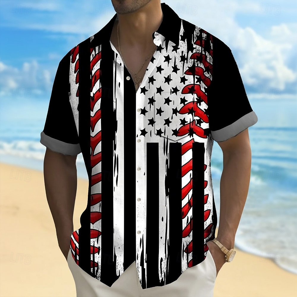 Independence Day Voor heren Amerikaanse Amerikaanse vlag Vaderlandslievend Overhemd Zomer overhemd Overhemd met knopen Korte mouw Mode-casual Feestdagen Zomer Lente Strijkijzer 3D-afdrukken shirts 2025 - $23.99 –P1