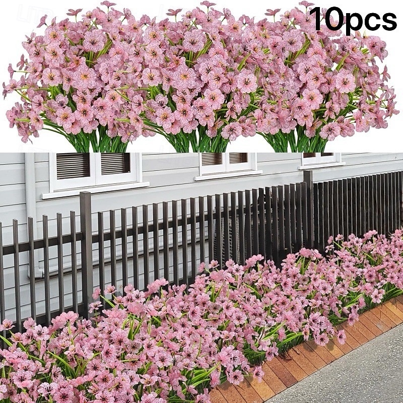 10 db UV-álló műorchidea csokor, műanyag művirág kültéri kertbe, verandára, ablakba és otthoni dekorációhoz, tökéletes húsvétra, Oktoberfestre, halottak napjára, diwalira, emléknapra és szezonális 2025 - $23.99 –P11