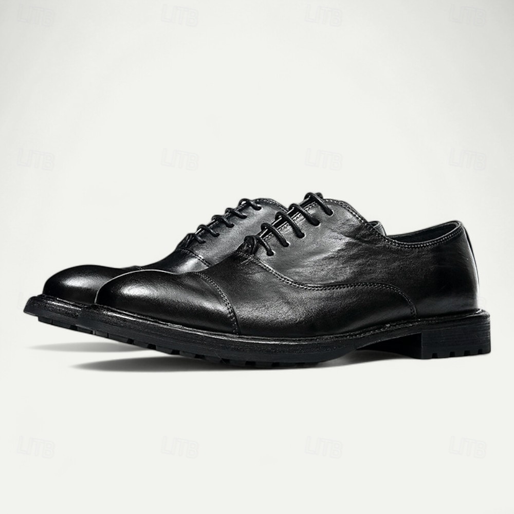 Herresko i brunt skinn med Goodyear-rand og rene linjer – klassiske og allsidige pensko for kontor og formelle sammenkomster 2025 - $229.99 –P1