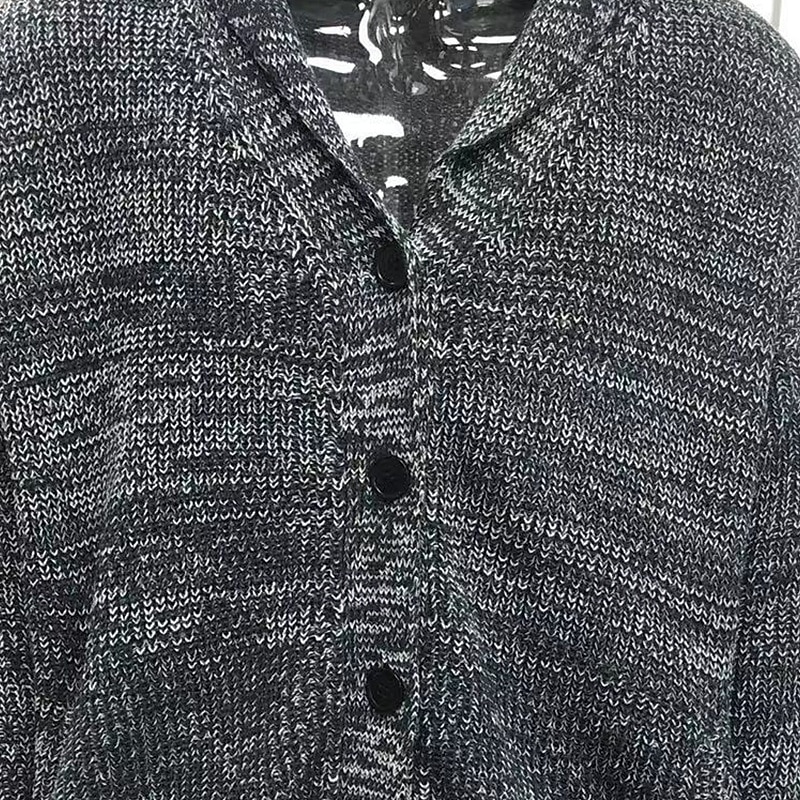 Men's Sweater Cardigan Sweater Cable Knit Regular Tops Knitted Plain Shawl Collar Modern Contemporary Casual Casual Daily Wear Clothing Apparel Fall Winter Black Navy Blue S M L 2025 - $37.99 –P7