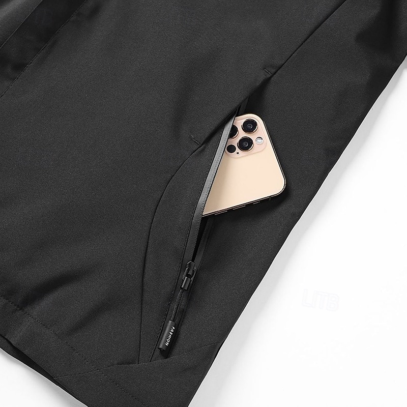 Men's Windbreaker Hiking Jacket rain coat Outdoor Waterproof Windproof Hiking Outfits Hiking Clothes Spring Autumn / Fall Top Camping / Hiking / Caving Running Black Blue Dark Blue 2025 - $14.79 –P7
