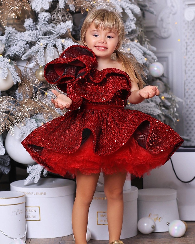 Kinder Mädchen Partykleid Einfarbig Langarm Leistung Netz Prinzessin Süß Netzstoff Knöchellang Etui-Kleid Tüllkleid Sommer Frühling Herbst Kinder Wein Blau Purpur 2025 - $79.99 –P5
