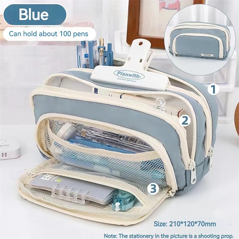 пенал большой емкости, сумка для карандашей, ручная сумка для ручек, косметический портативный подарок для офиса, школы, подростка, девочки, мальчика, мужчины, женщины, взрослого 2026 - $11.99 –P9