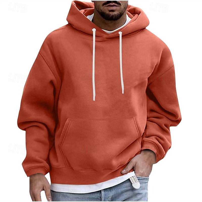 Herren Kapuzensweatshirt Schwarz Weiß Wein Blau Purpur Mit Kapuze Einfach Tasche Sport & Outdoor Täglich Ferien Polyester Streetwear Basic Lässig Frühling Herbst Bekleidung Kapuzenpullover Sweatshirts 2026 - $26.99 –P5