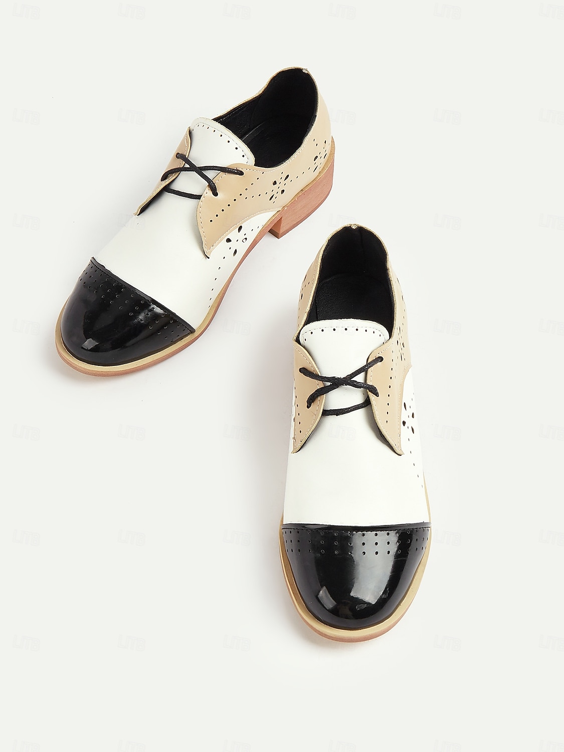 zweifarbige Brogue-Oxford-Flats für Damen – Schnürschuhe aus Kunstleder im Vintage-Stil der 50er Jahre für den Alltag und halbformelle Kleidung im Retro-Stil 2025 - $46.99 –P4