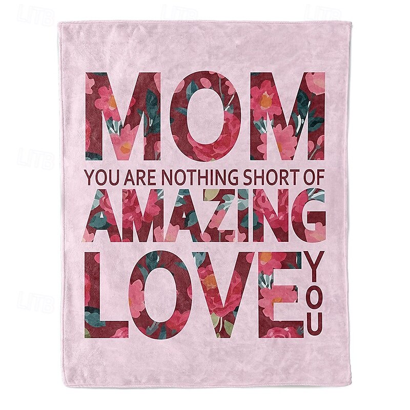 Manta para el día de la madre, una carta para mamá, regalo para el día de la madre, manta suave y acogedora, regalo perfecto para mamá, diseño floral o de corazón, cálida y cómoda 2025 - $19.99 –P4