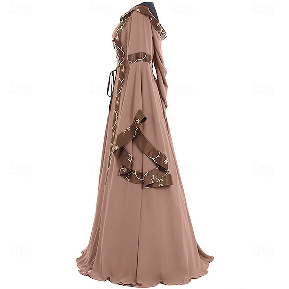 Medieval Renascentist secolul al 18-lea Lung Rochii Manșon Flare cuff Viching Outlander Mărime Plus Size Culoare solidă Pătrat Pentru femei Celtic Fantezie Mascaradă Petrecere și seară Festival Adulți 2025 - $61.99 –P3