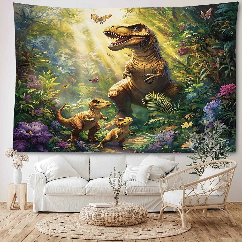 metsäeläin dinosaurus maisema riippuva seinävaate seinämaalaus taide suuri seinävaate seinämaalaus koriste kuvat tausta matto verhot koti makuuhuone olohuone sisustus 2026 - $17.99 –P5