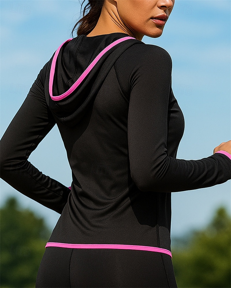 Pentru femei Μπουφάν για τρέξιμο Jachetă de exterior Zip complet Manșon Lung Îmbrăcăminte Exterior De Atletism Toamnă Peteci Uscare rapidă Ușor Elastic Respirabil Tenis Golf Alergat Echipament sportiv 2025 - $23.99 –P3