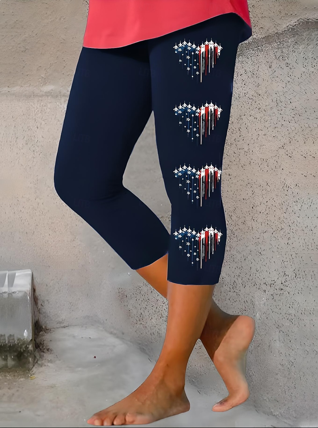 Självständighetsdagen Kvinnors Patriotiska Fjärde Juli Leggings Capri Byxor Hög Elasticitet Streetwear Helt Längd Hög Midja Byxor Påsk Flagga Tryck Termisk Varm Andas Mjuk Utomhus Daglig Svart Grå 2025 - $18.99 –P4