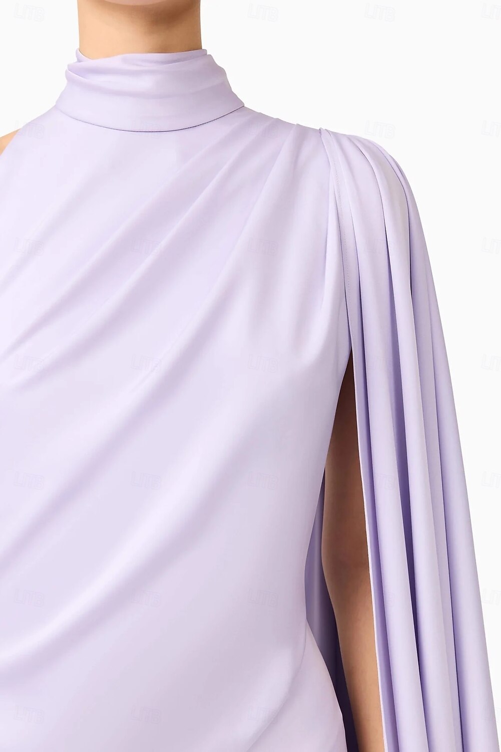 A-Line Cocktail Dresses Elegant Formal Wedding Guest Ankle Length Sleeveless High Neck Stretch Crepe with Ruffles 2025 - $137.99 –P3