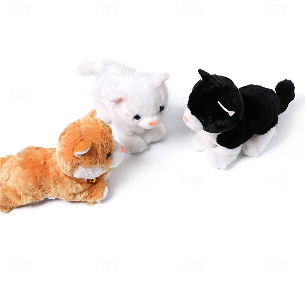 Interactief elektronisch knuffeldier - upgrade met led-licht, ogen, geanimeerde geluidsbesturing, elektronische huisdierenrobot, kat, kitten, speelgoed, cadeaus voor jongens &meisjes kinderverjaardag 2025 - $42.99 –P3