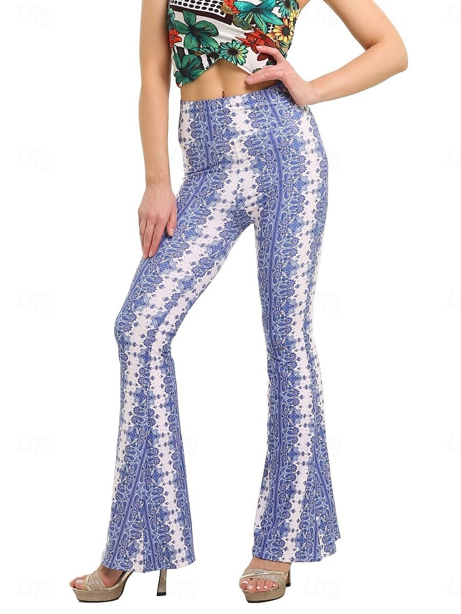 Dame Leggings Årgang Etnisk stil Full lengde Høy Midje Paisly Printer comfy Myk Bekvem Mikroelastisk utendørs Gate Svart Hvit Rosa Blå Sommer Vår Høst Slank Fasong 2025 - $19.99 –P9