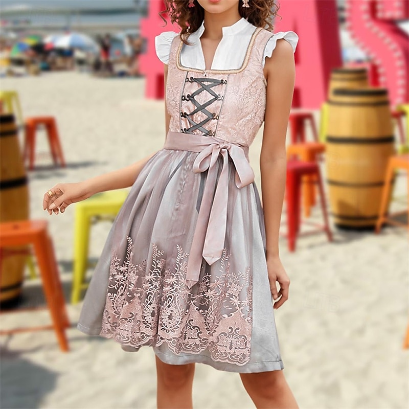 Oktoberfest Dirndl blúz Szobalány bajor Német Meadows Női Farsang Sörfesztivál Hagyományos stílusú ruha Blúz 2025 - $24.99 –P3