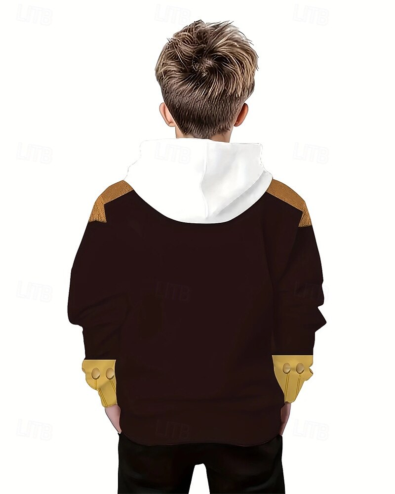 Pojkar 3D Grafisk Huvtröja Långärmad Vår Höst Mode Streetwear Barn 4-12 år Huva Utomhus Ledigt Dagligen Normal 2025 - $18.99 –P2